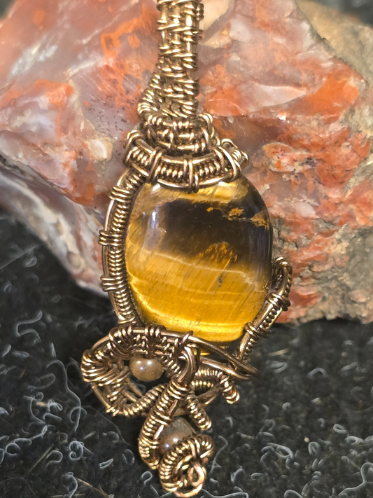 Golden Woodland Tiger’s Eye Pendant