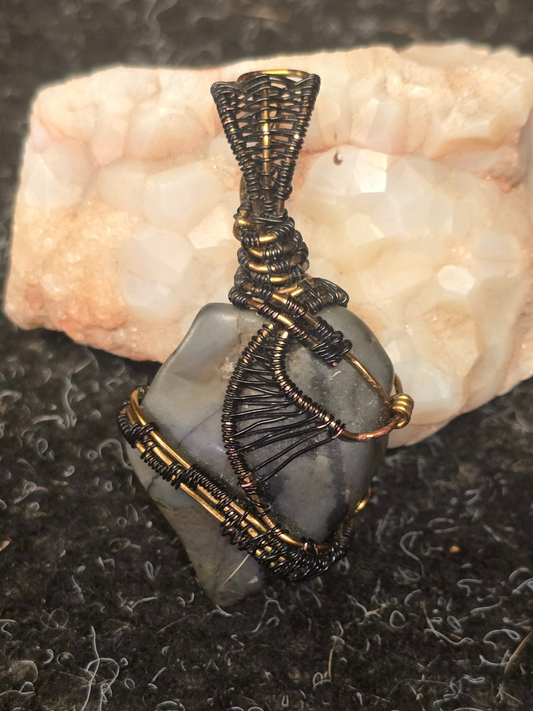 Midnight River Wire-Wrapped Pendant