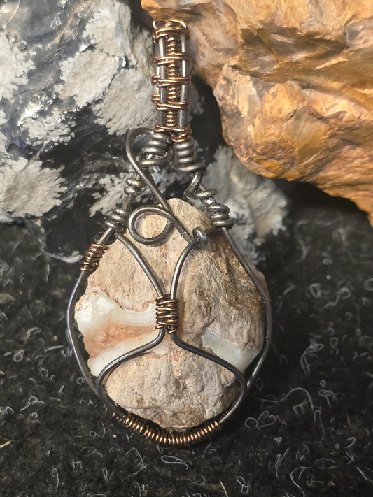 Canyon Vein Wire-Wrapped Pendant