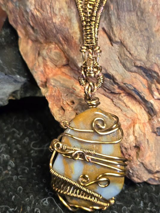 Golden Riverstone Pendant