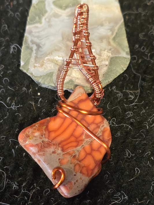 Ember Leaf Jasper Pendant