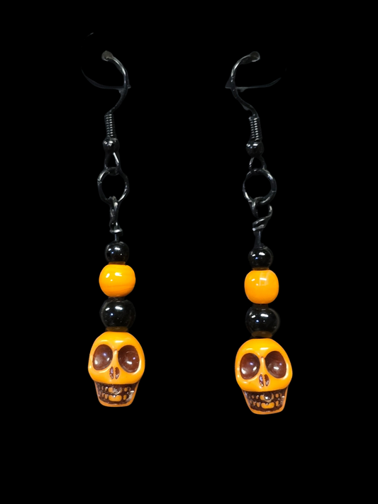 Pumpkin Patch Skull Dangles