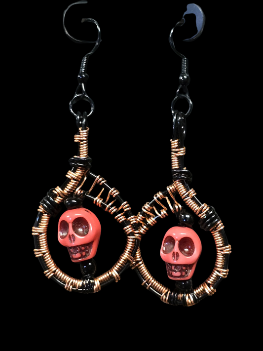Copper Grove Skull Hoops