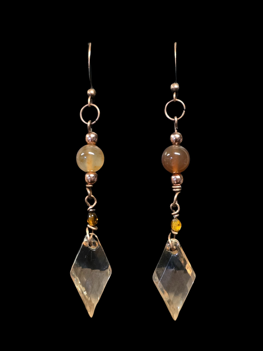 Golden Dawn Crystal Drop Earrings