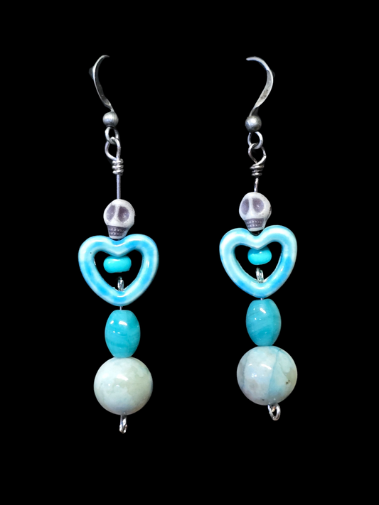 Ghostly Heart Lagoon Earrings
