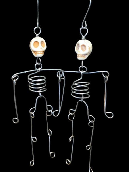 Dancing Skeleton Vine Earrings