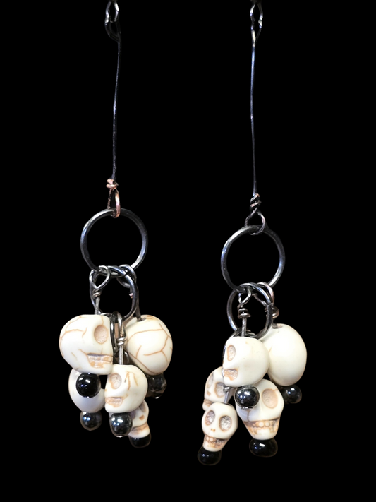 Moonlit Bone Rattle Earrings