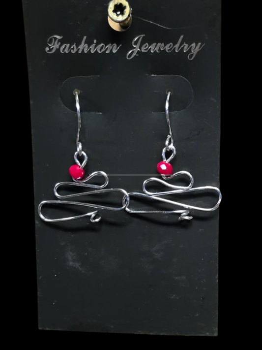 Crimson Ribbon Earrings