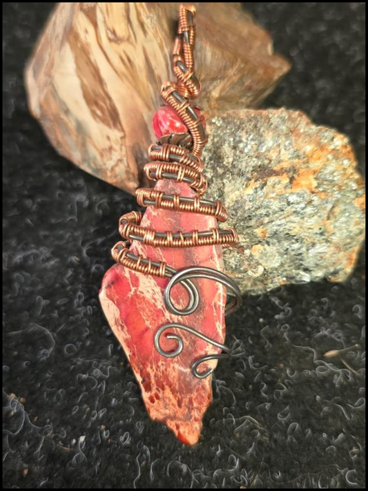 Red Earth Spiral Pendant