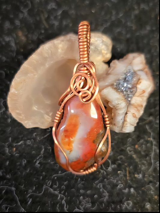 Sunset Ember Agate Pendant