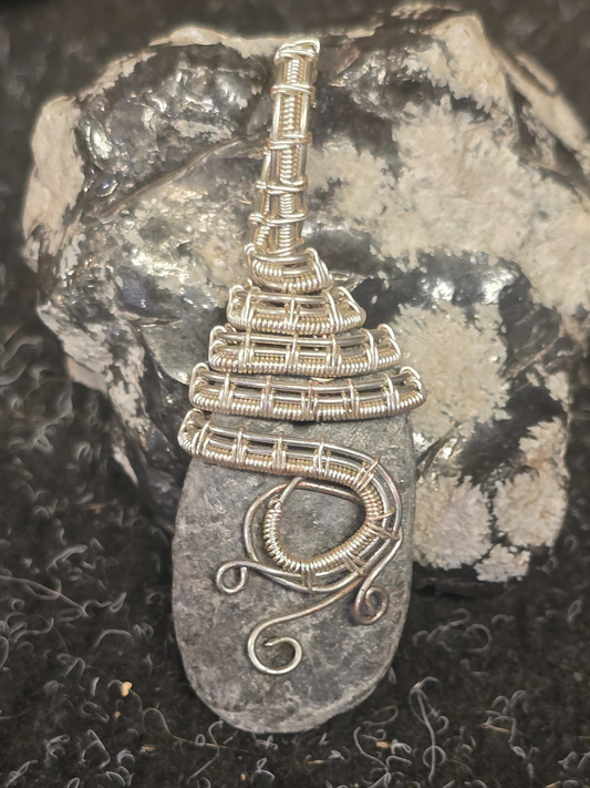 Silver Rapids Riverstone Pendant