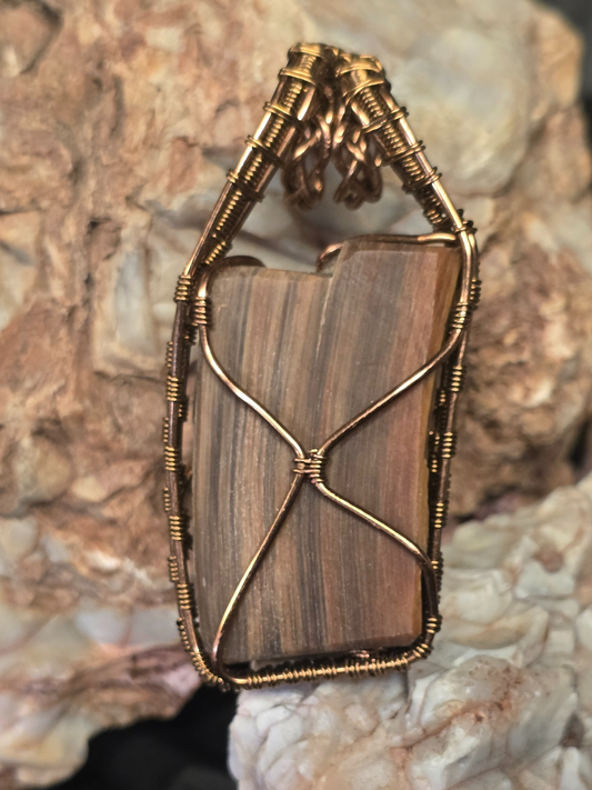 Ancient Timber Wire-Wrapped Pendant